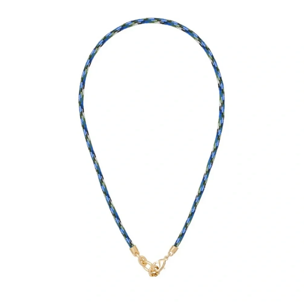 ROXANNE ASSOULIN Happy Cord Charm Necklace Blue Jean & Mini Twinkle & Cabochon - Picture 3 of 9